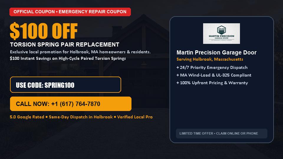 Martin Precision Garage Door $100 OFF Dual Torsion Spring Replacement
